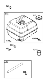 Fuel Supply Group Diagram and Parts List for 25T237-0331-H5 200000 - 399999 Briggs and Stratton Engine